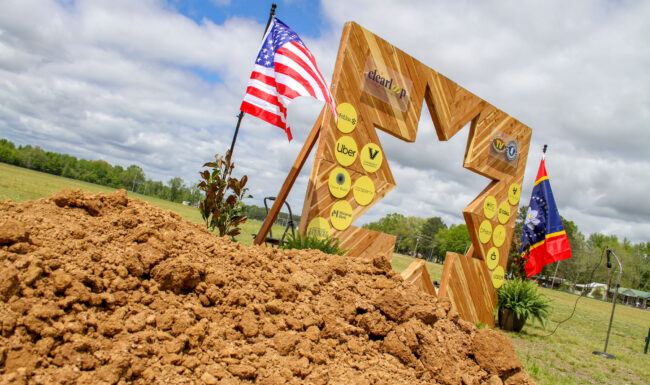Backdrop of Project Partners at the Clearloop Panola County Groundbreaking Celebration