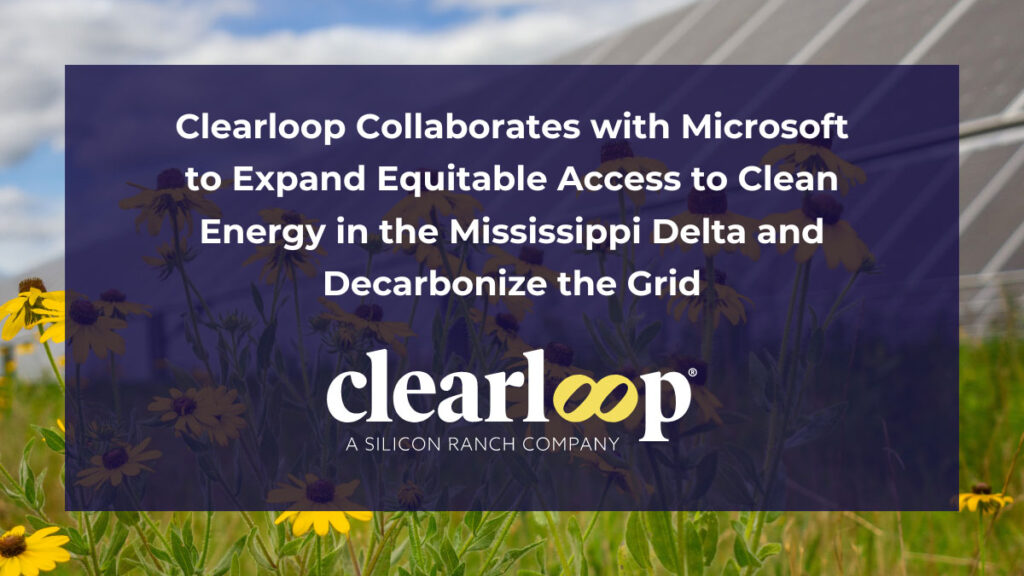 Clearloop collaborates with Microsoft to expand equitable access to clean energy in the Mississippi Delta and decarbonize the grid - Wildflowers in front of Solar Panels in the Background