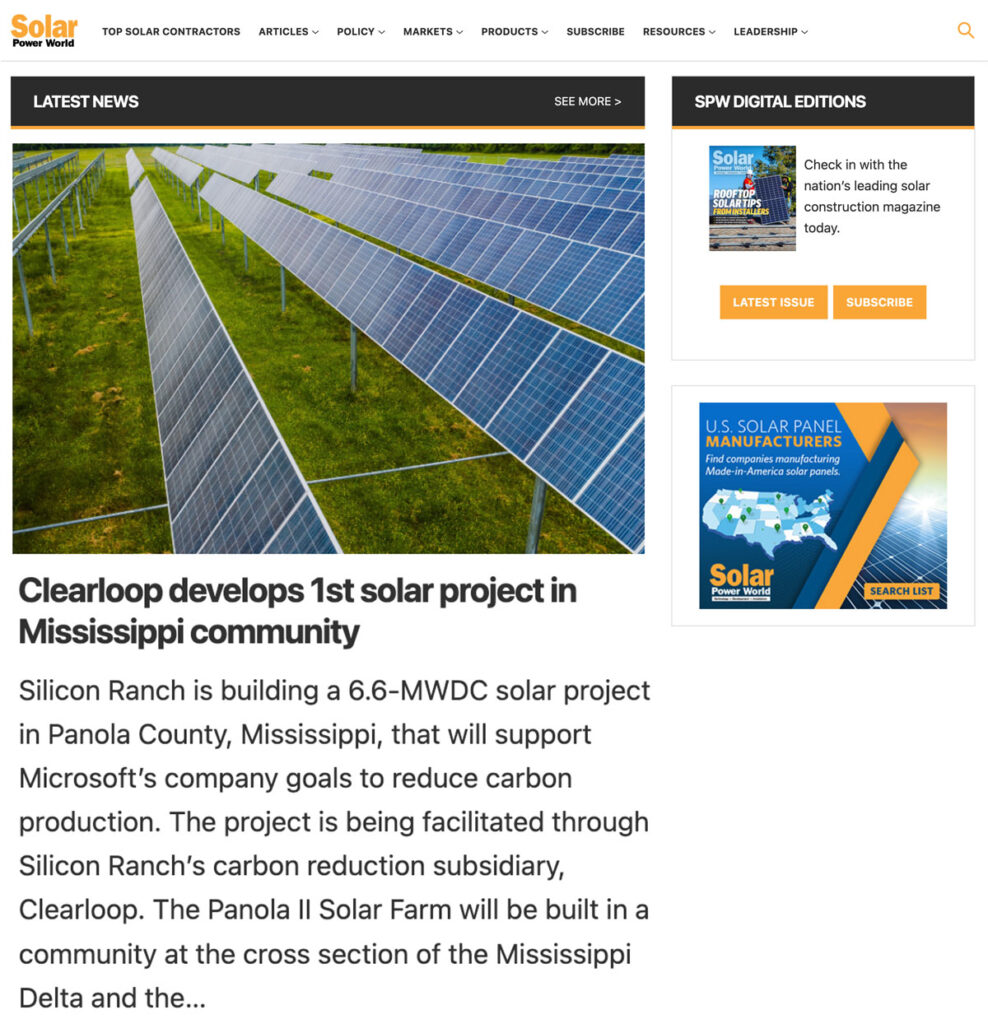 Solar Power World - Clearloop develops 1st solar project in Mississippi community